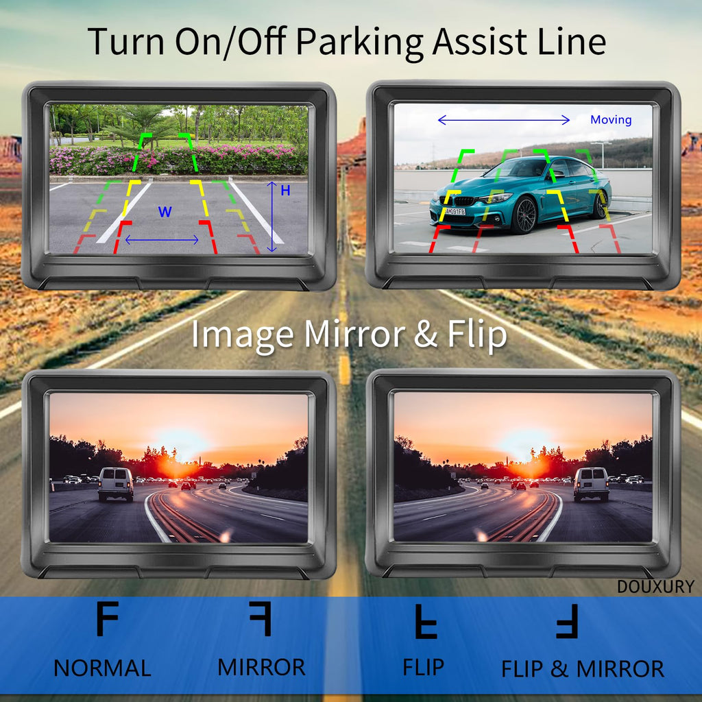 Solar Magnetic Wireless Backup Camera with 5" 1080P Monitor G7310