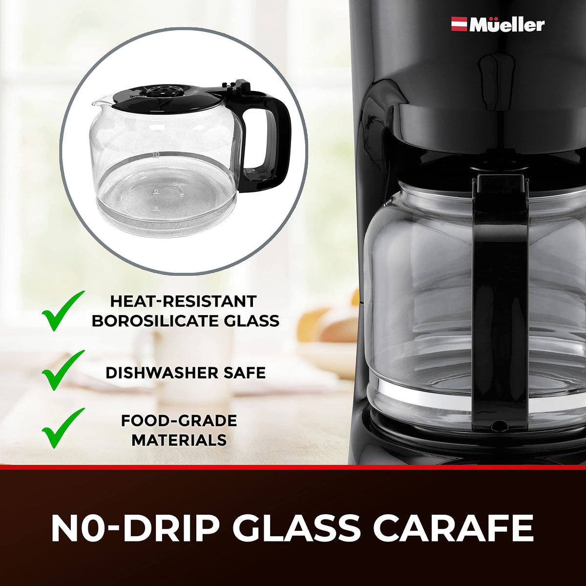 12-Cup Drip Coffee Maker with Glass Carafe U1037