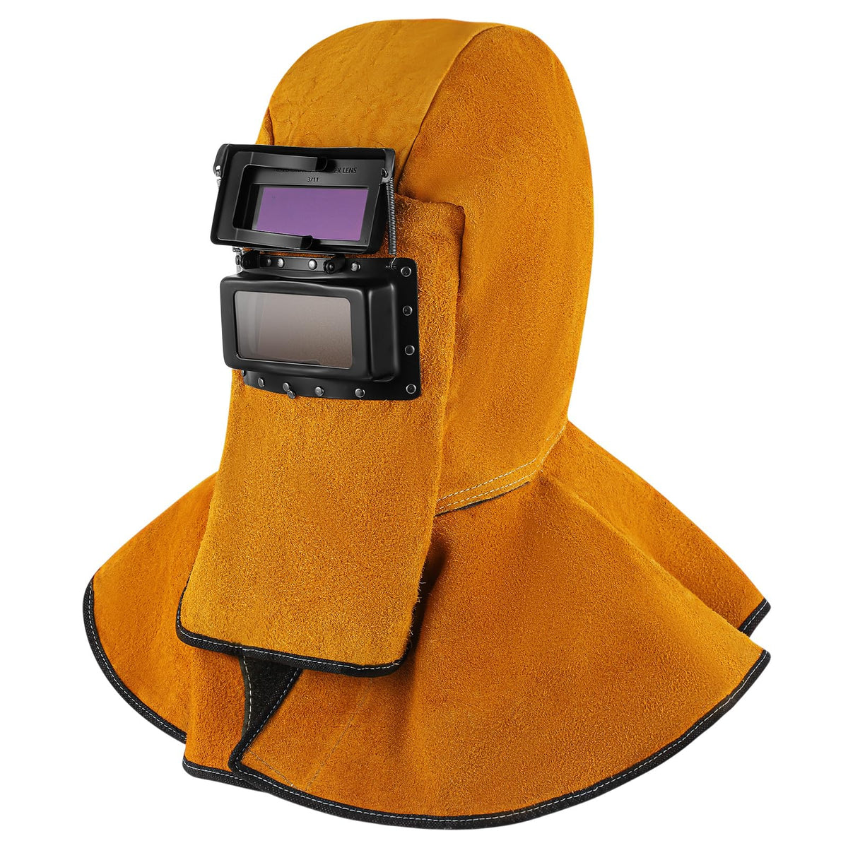 Leather Welding Hood with Auto Darkening Filter Lens A93922