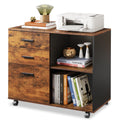 3 Drawer Wood File Cabinet with Storage Shelf K291