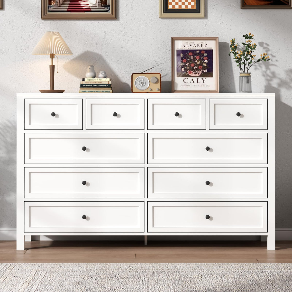 White 10 Drawers Dresser A381