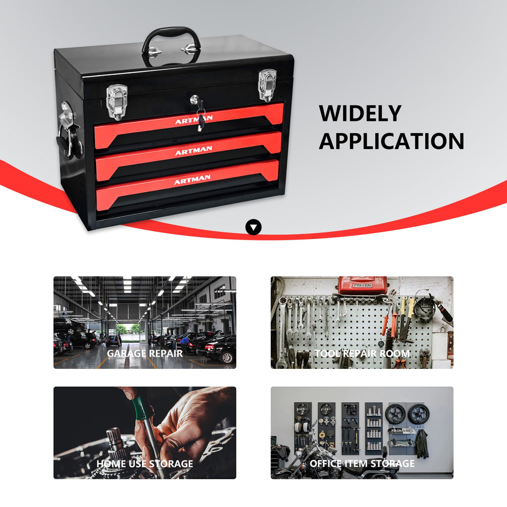 3-Drawer Steel Tool Chest with 439-Piece Mechanics Tool Set G615029