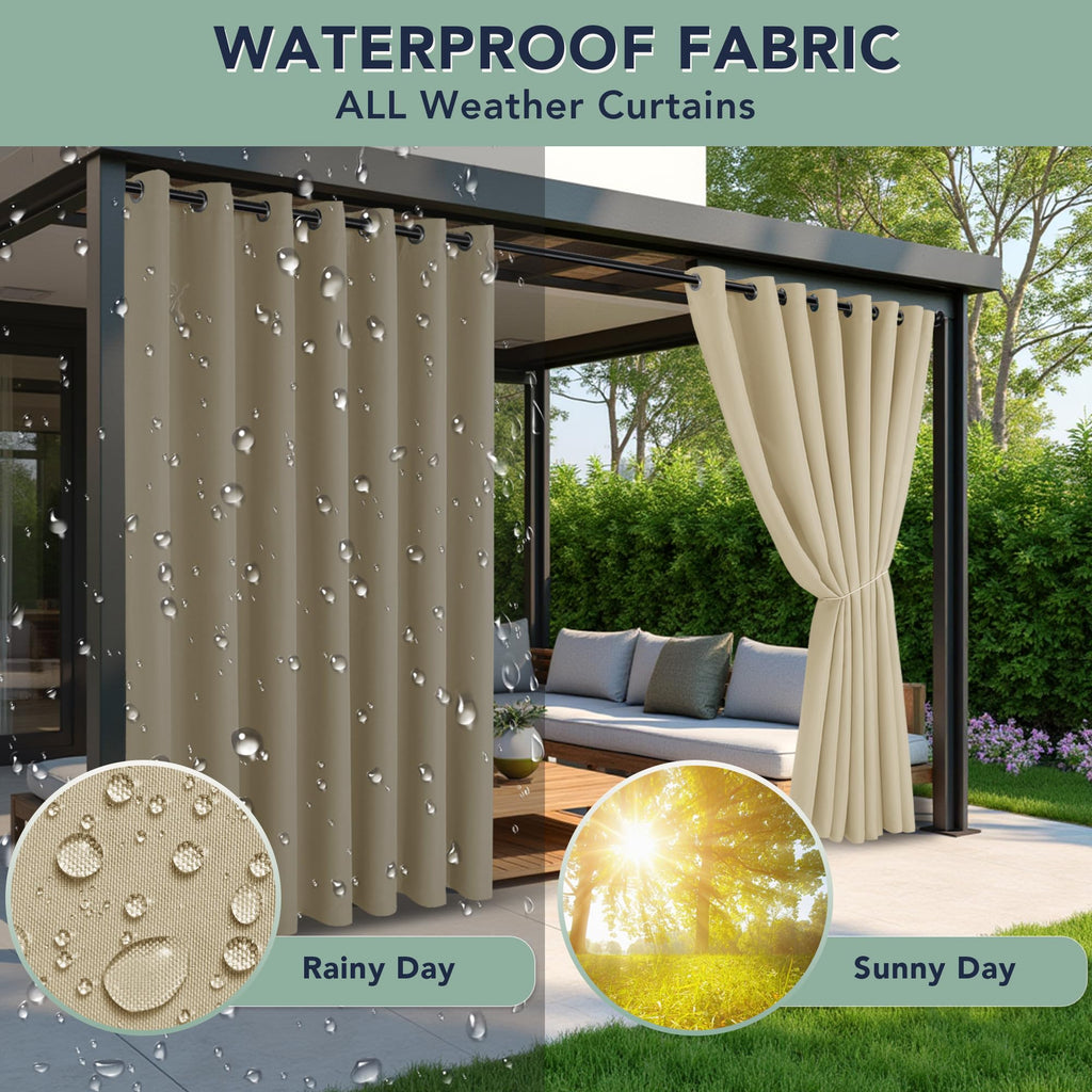 Waterproof Outdoor Curtains 6 Panels O43521