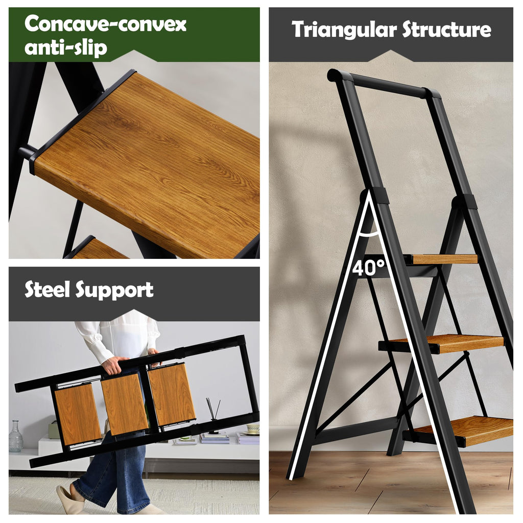 3 Step Aluminum Foldable Step Stool K71297