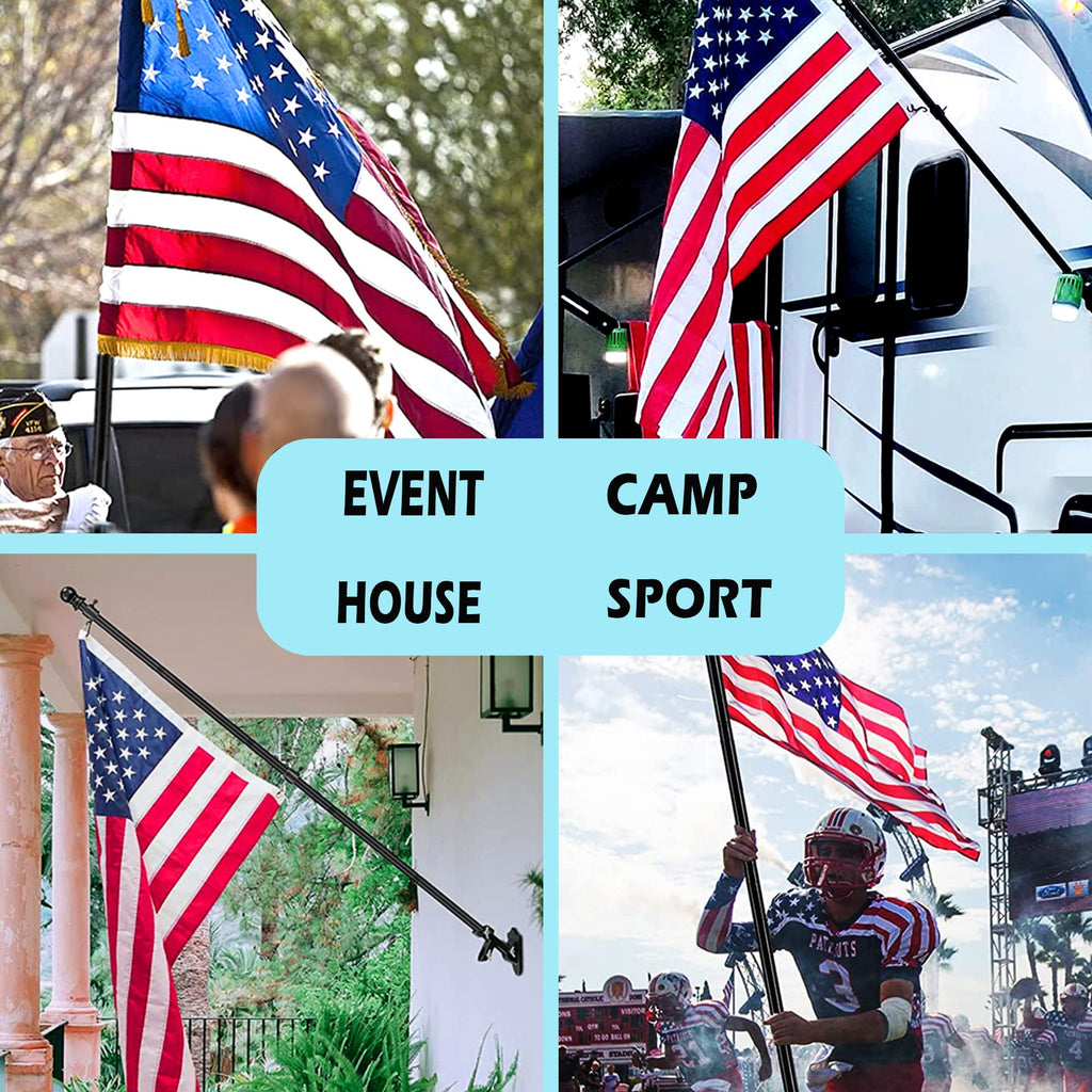 5FT Tangle Free Spinning Metal Flag Pole Kit with 3x5 Flag Z30543