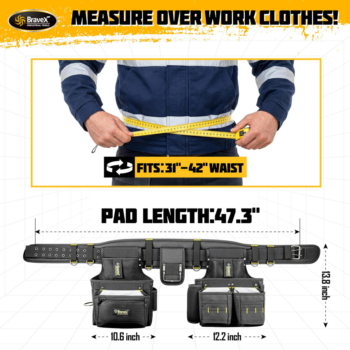 Tool Belt Suspenders 20 Bags 1200D Ballistic Nylon Z992