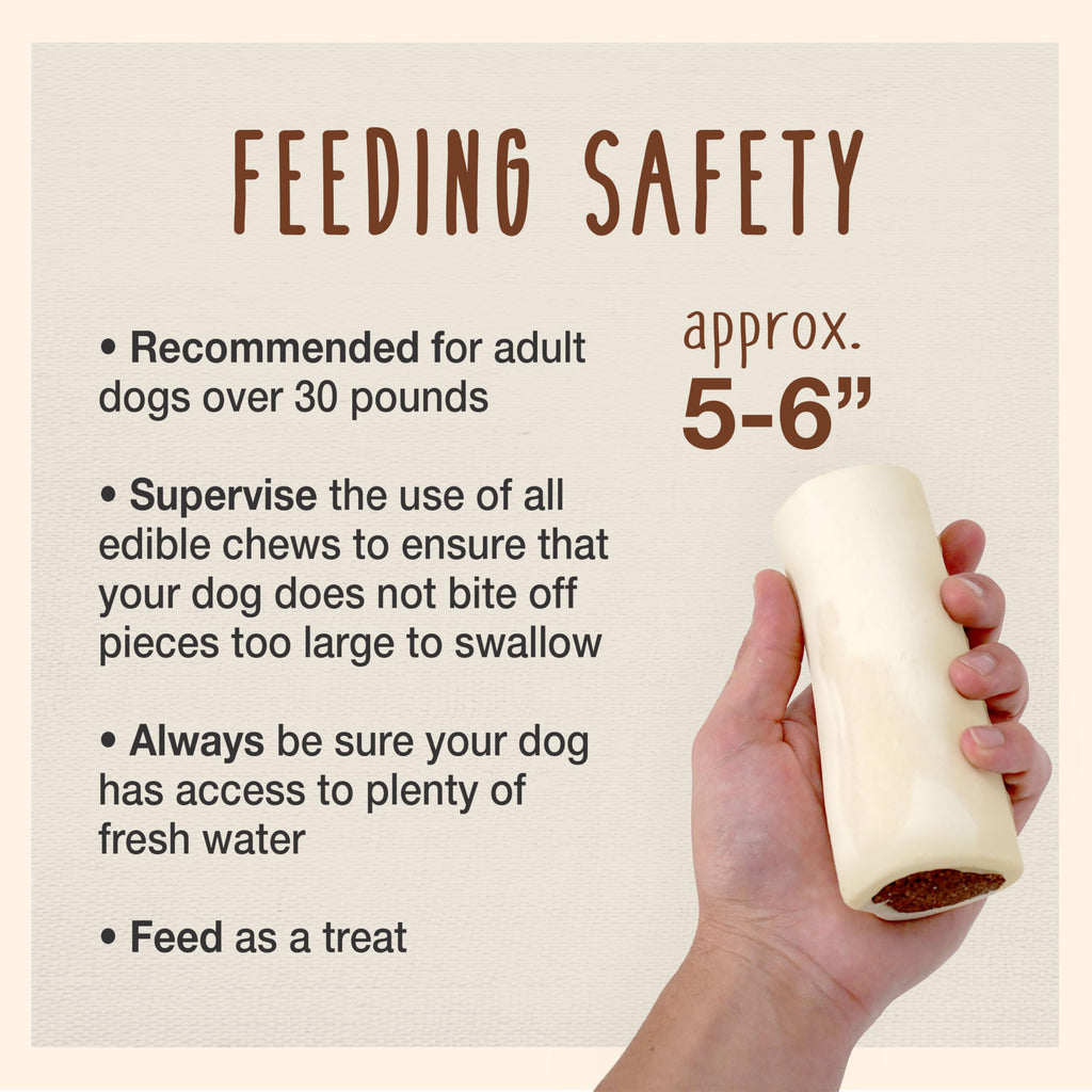 Peanut Butter Flavor Large Stuffed Shin Bones for Dogs B577350