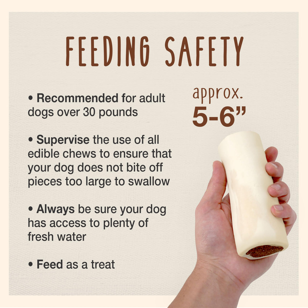 Peanut Butter Flavor Large Stuffed Shin Bones for Dogs B577350