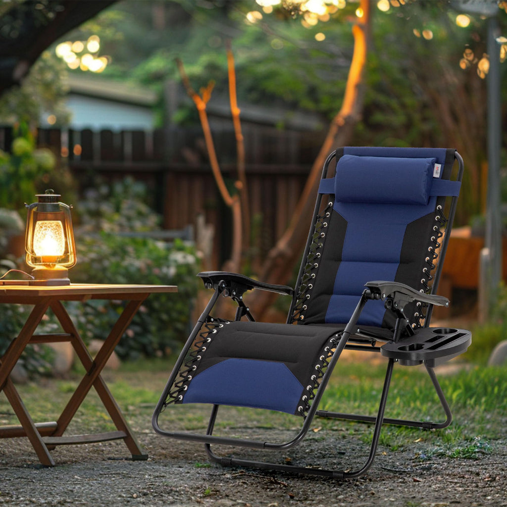 Foldable Zero Gravity Chair Set of 2 Blue B520516