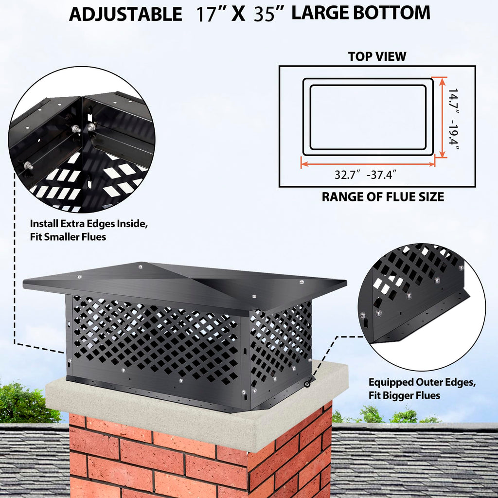 Black Alloy Steel Chimney Cap F904
