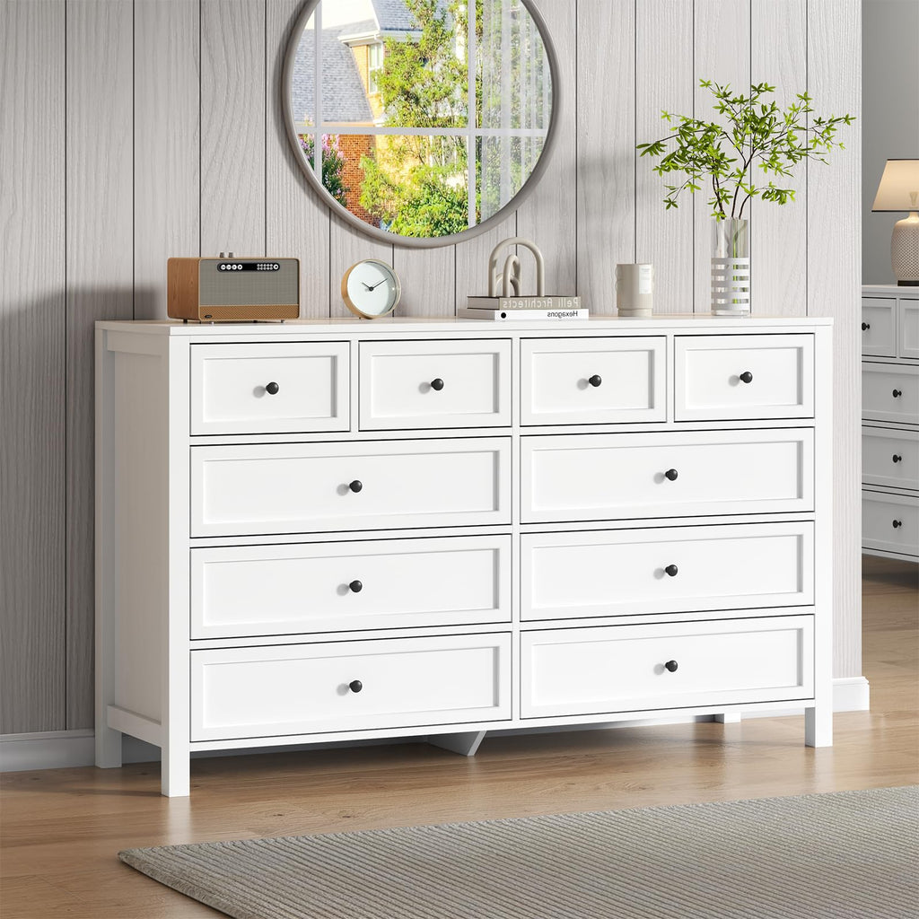 White 10 Drawers Dresser A381