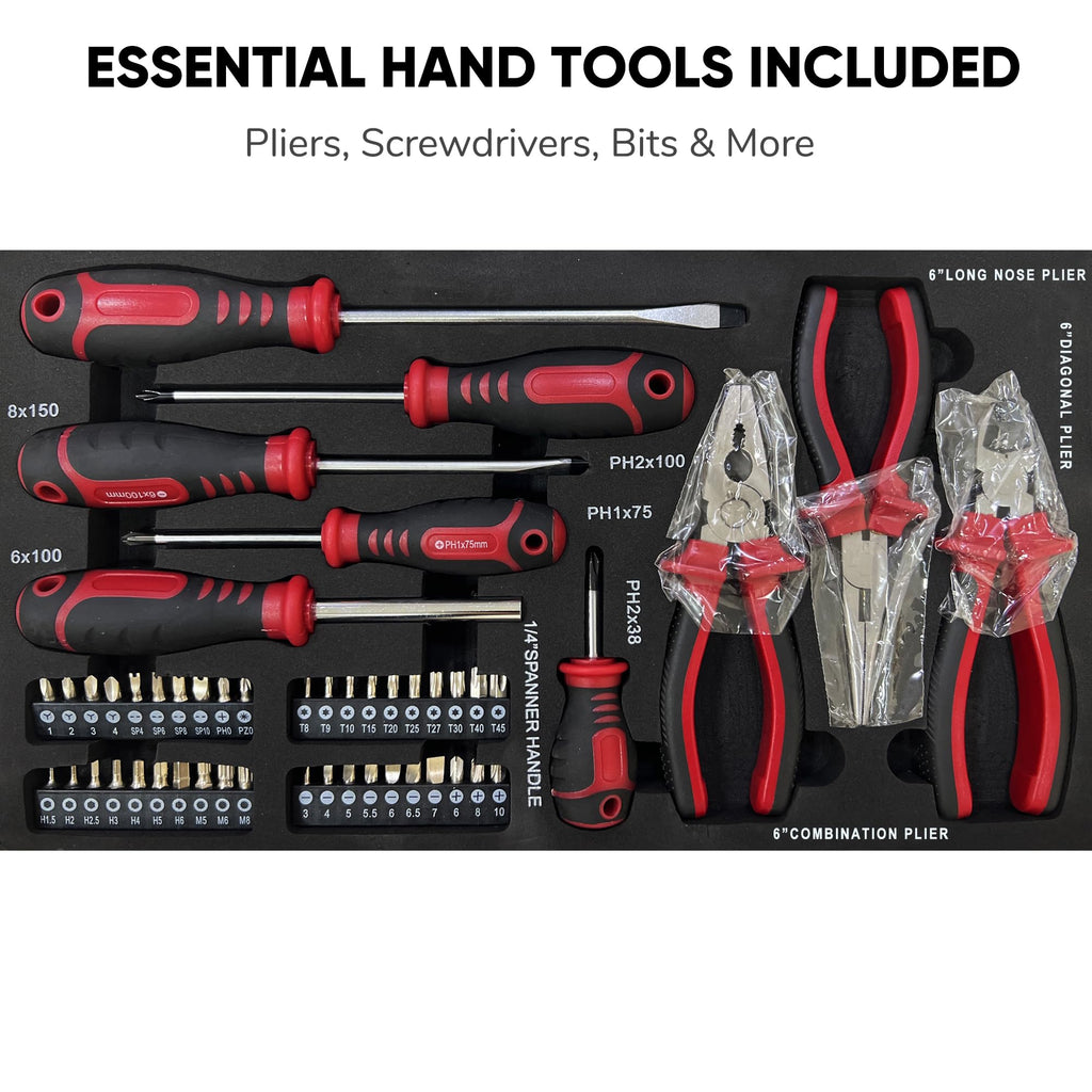 3-Drawer Steel Tool Chest with 439-Piece Mechanics Tool Set G615029
