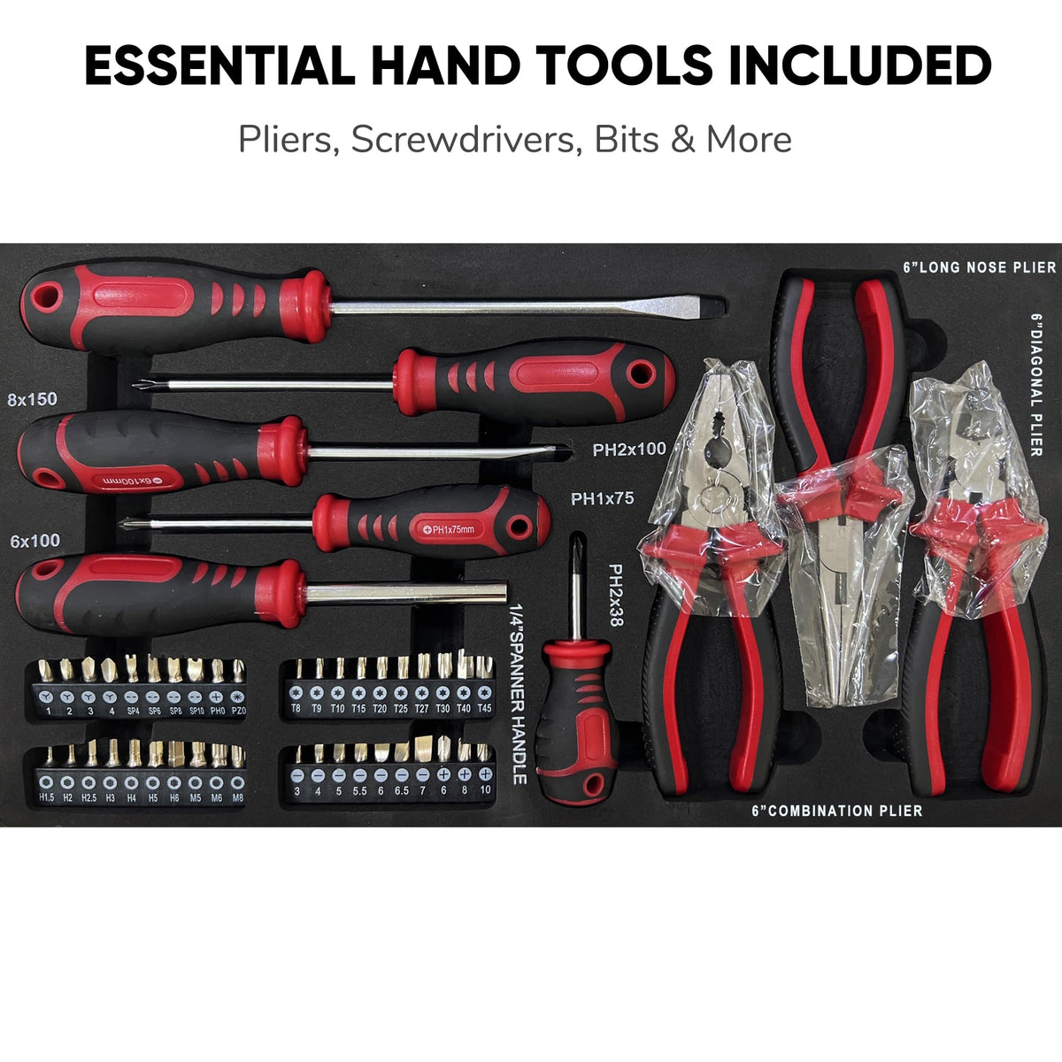 3-Drawer Steel Tool Chest with 439-Piece Mechanics Tool Set G615029