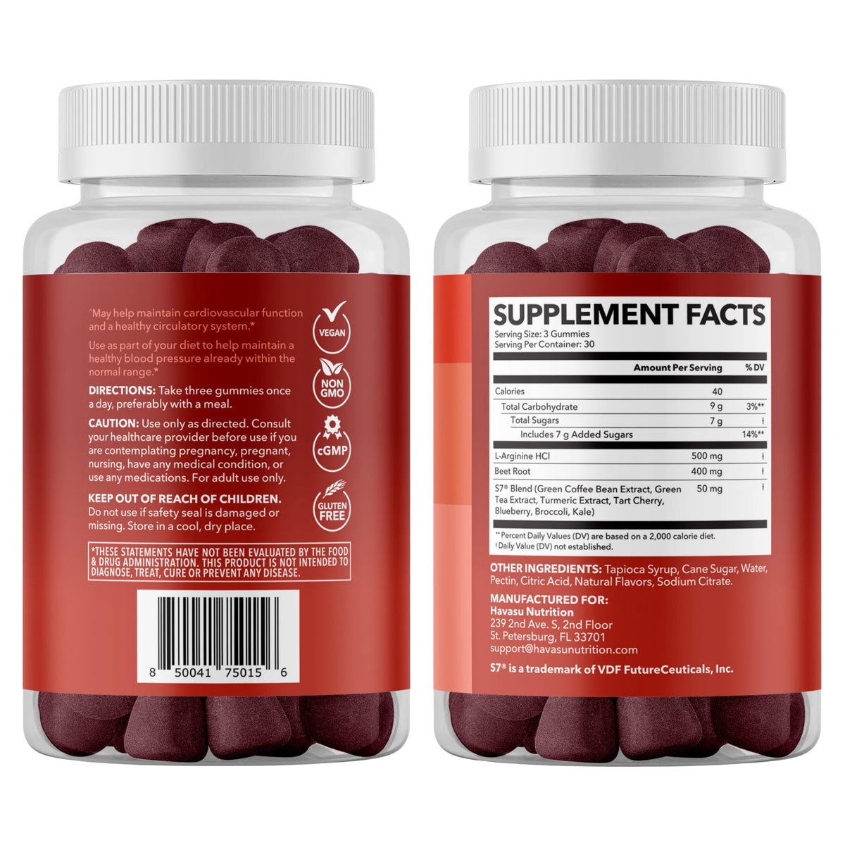 Beet Root Gummies with L-Arginine, 90 Count U43310