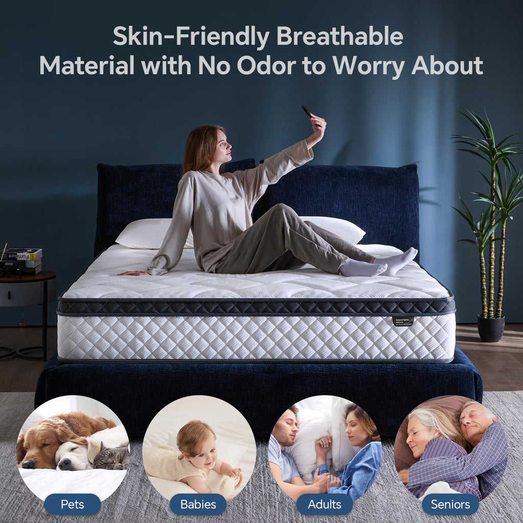10 Inch Twin Hybrid Mattress in a Box with Pocket Spring & Memory Foam J310