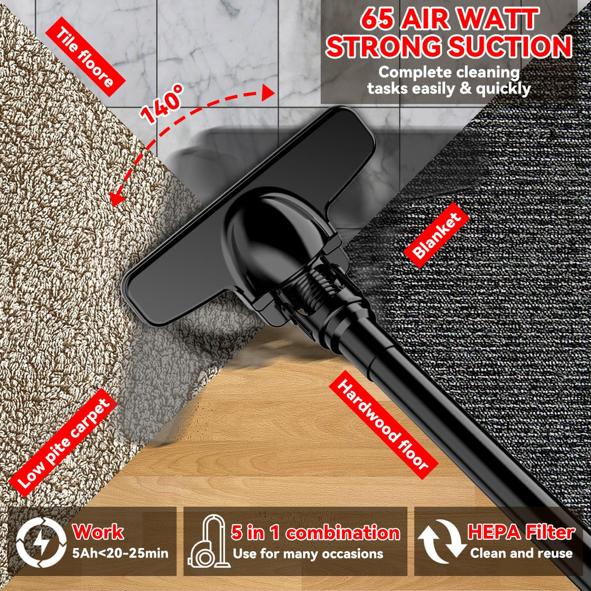 Cordless Handheld Vacuum with 500W Motor Y93412