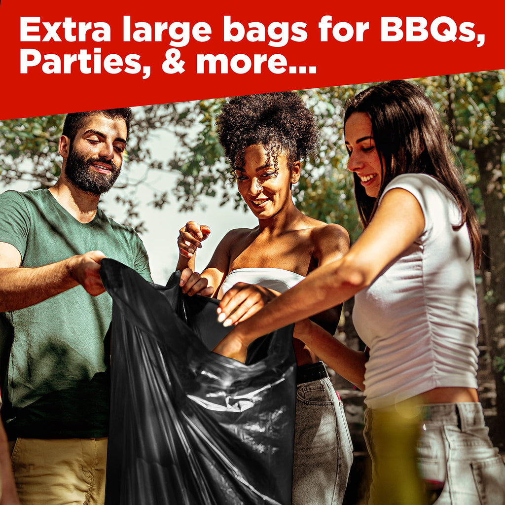 44 Gallon Heavy Duty Contractor Trash Bags, 100 Ct, Black, 1.2 Mil N5324