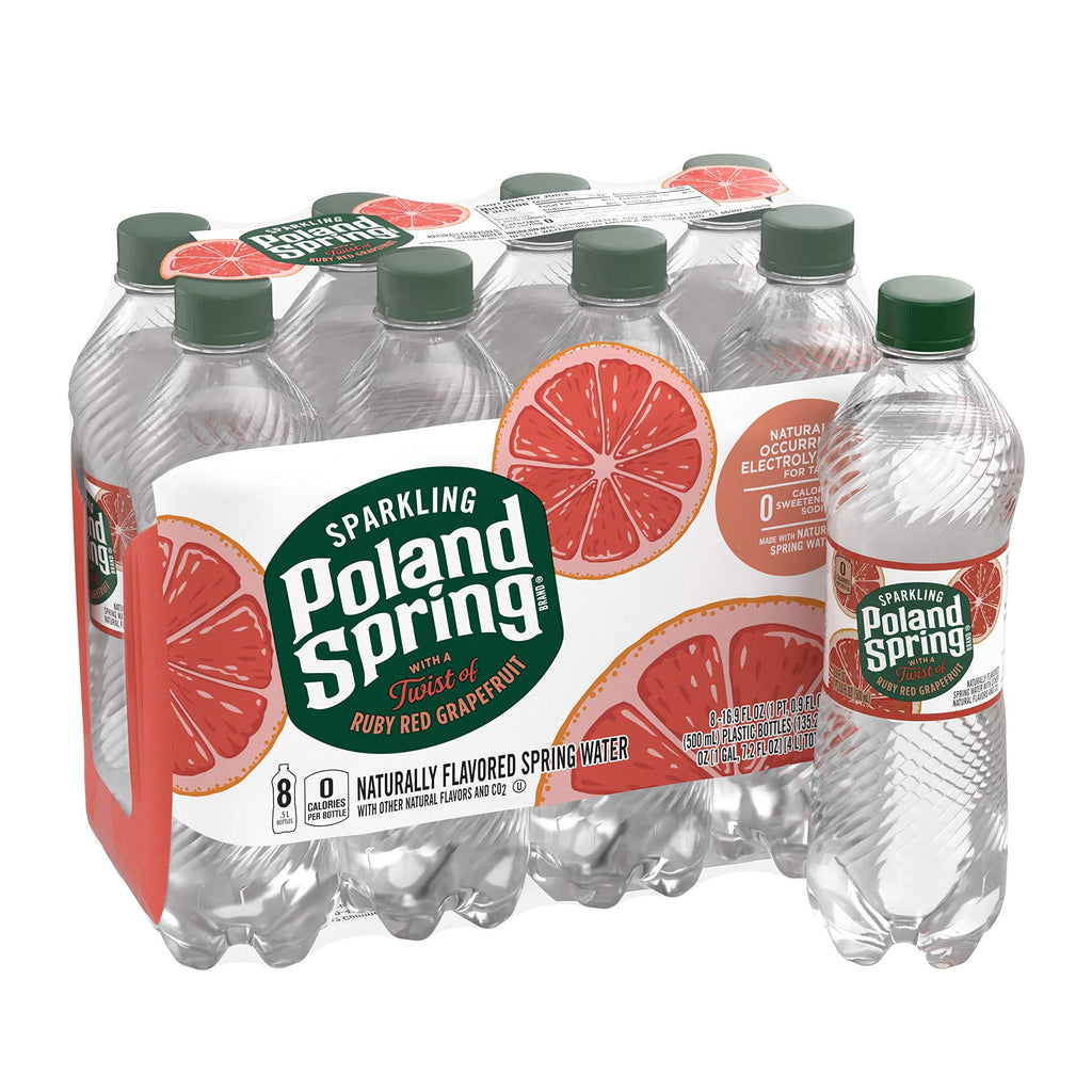 Sparkling Water, Red Ruby Grapefruit, 16.9 Fl Oz, Pack of 8 I650