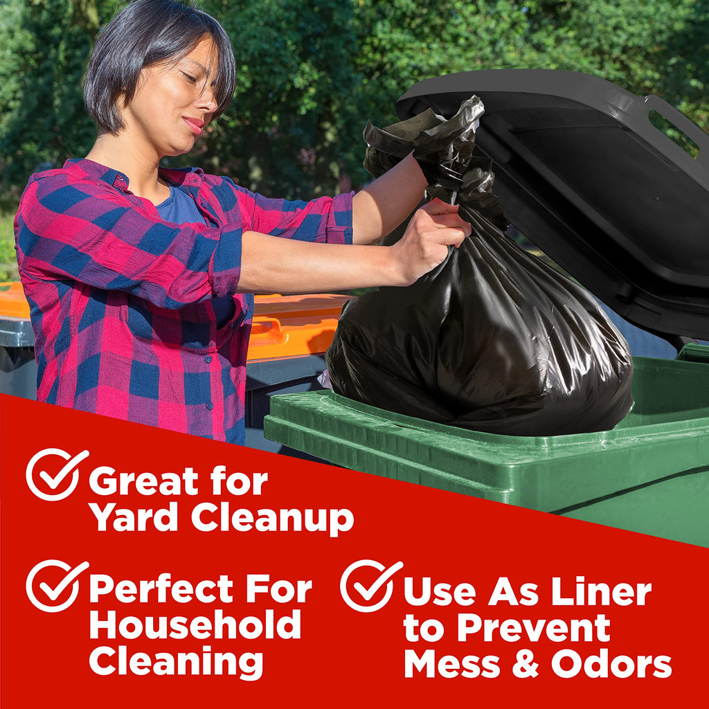 44 Gallon Heavy Duty Contractor Trash Bags, 100 Ct, Black, 1.2 Mil N5324