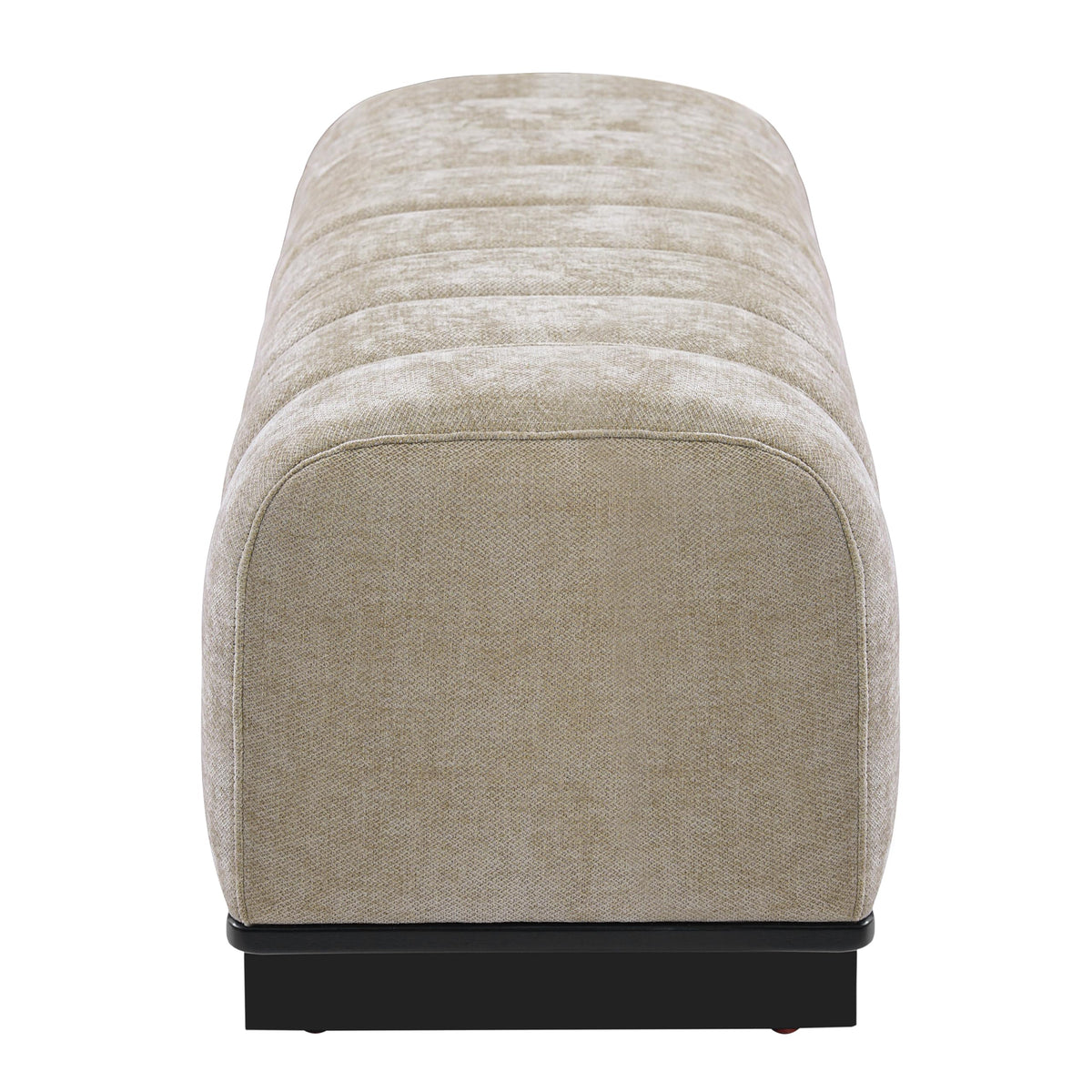 Oatmeal Black Chenille Upholstered Dining Bench R10121