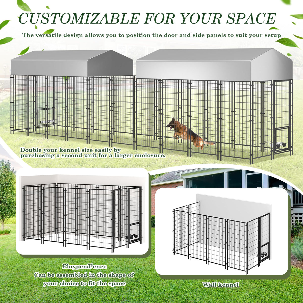 8x4x5.7 FT Outdoor Dog Kennel R57512