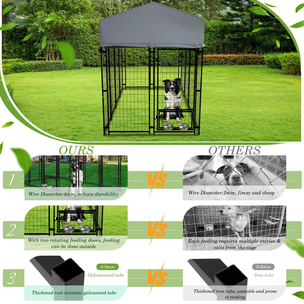 8x4x5.7 FT Outdoor Dog Kennel R57512