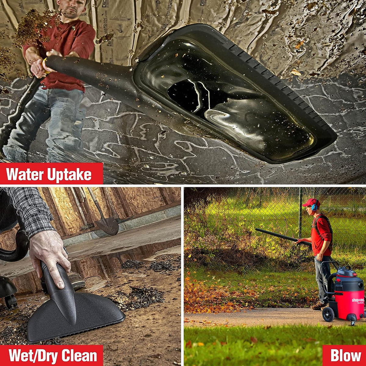 14 Gallon 6.5-Peak HP Wet/Dry Vacuum with Filter and Dust Collector A8290