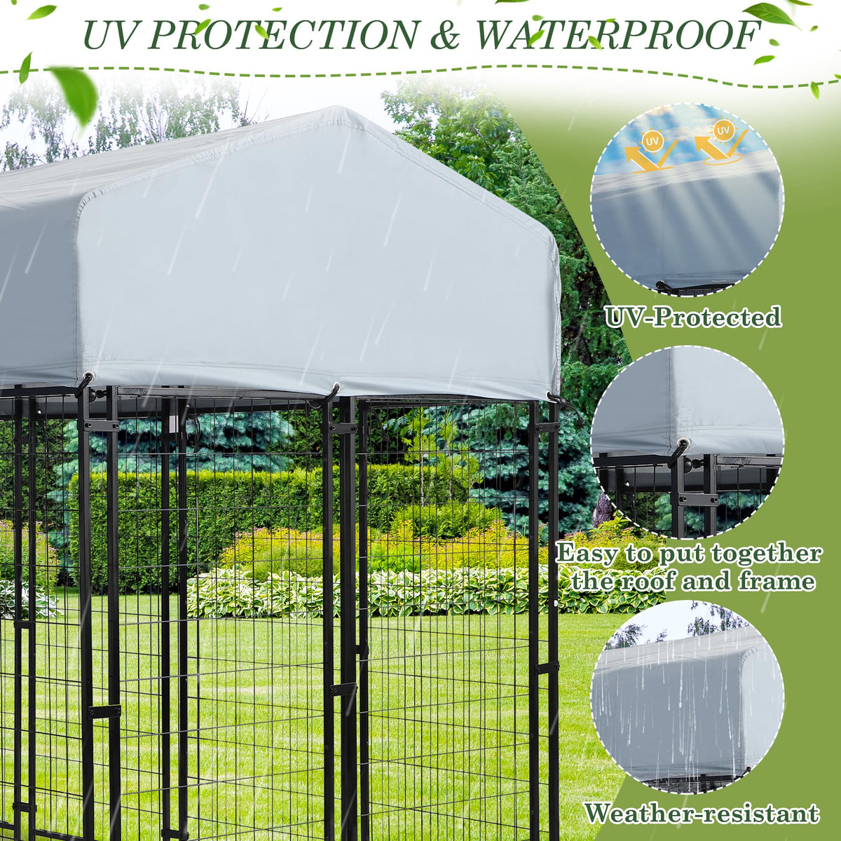 8x4x5.7 FT Outdoor Dog Kennel R57512